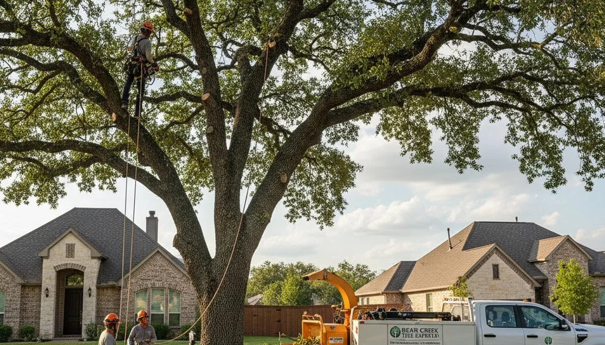 Professional tree removal service in Austin TX safely clearing residential property trees